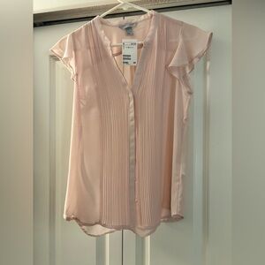 H&M Women's Light Pink Pleated Blouse